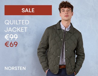 Man wearing a lightweight quilted jacket on sale.