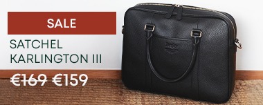 Karlington III black leather briefcase for men