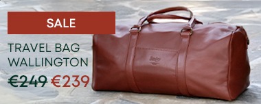 Wallington cognac leather travel bag for men