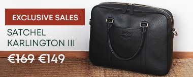 Men's black grained leather satchel Karlington III – Private Sale €149
