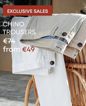 Men's beige and white chino trousers