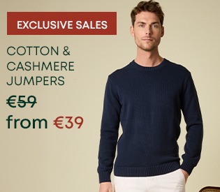 Men's navy cotton cashmere jumper