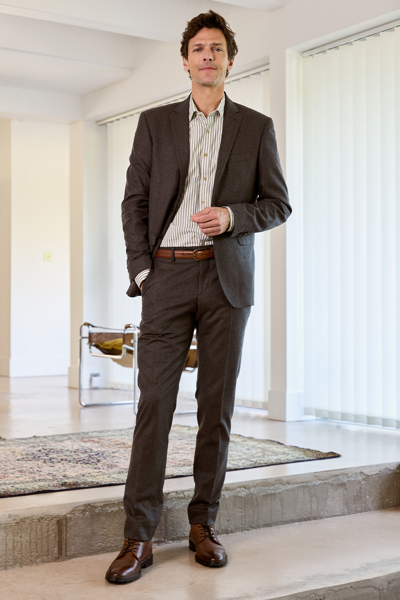 Lazare Chocolate Melange Suit